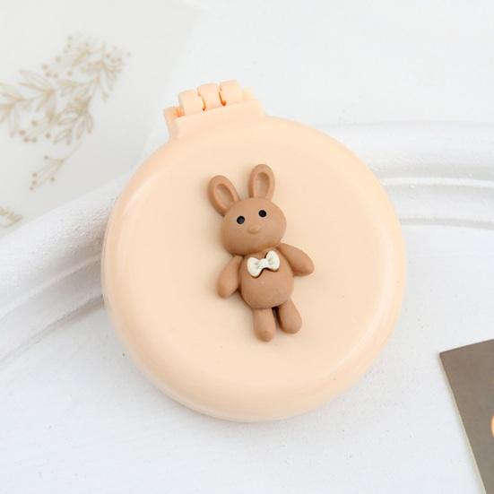 Складная щетка для волос с зеркалом, мягкая щетина, массаж кожи головы, мультяшный бантик, кролик, портативная расческа для распутывания волос, парикмахерские инструменты