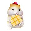 2 Pcs Hamster Figurine Resin Hamster Eating Cheese Statue Cartoon Animal Ornament for Home Office Desk Car Dashboard Decoration