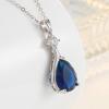 Sterling Silver Necklaces 925 For Women Origin Blue Sapphire Silver 925 Jewelry Gemstone Pendant Collares Mujer Sapphir Necklace