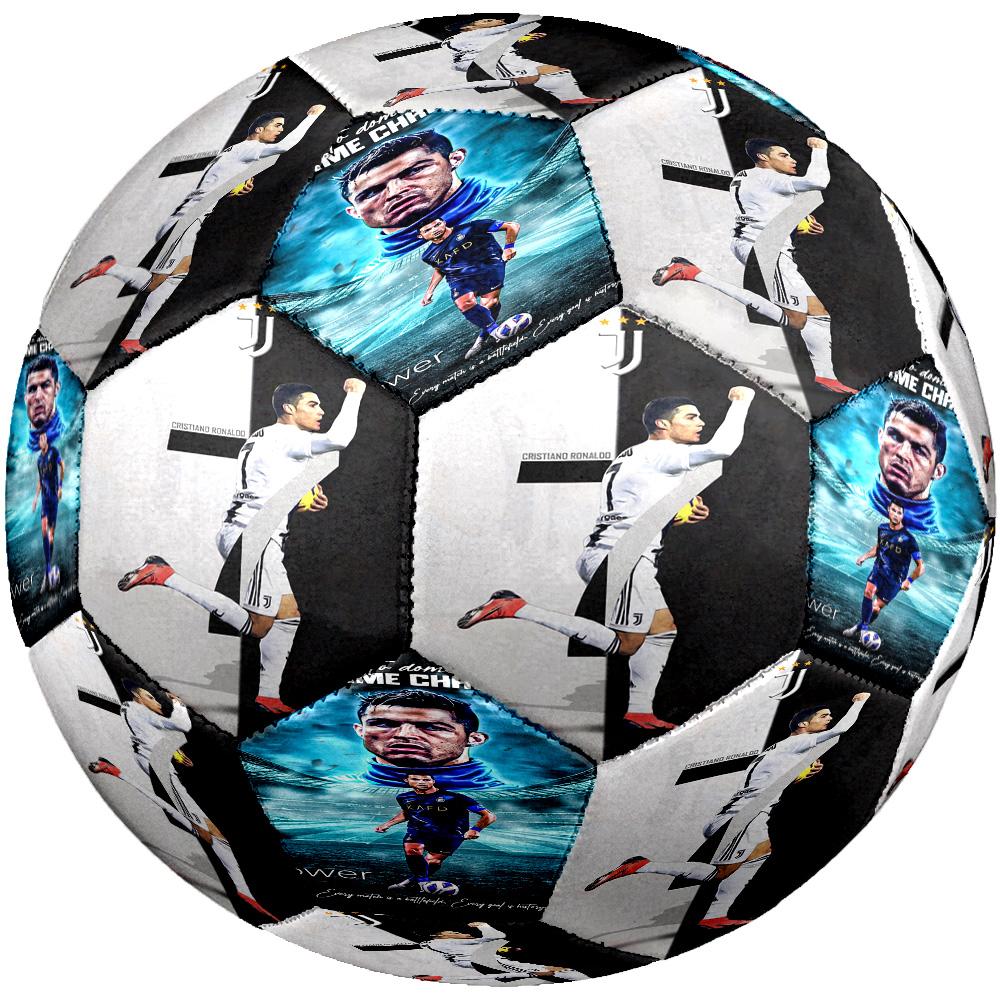 Золотой мяч Ronaldo Icon Размер 5 Машинная строчка Универсальный для зала/улицы Уникальный подарок для любителей футбола Идеальный подарок для друзей