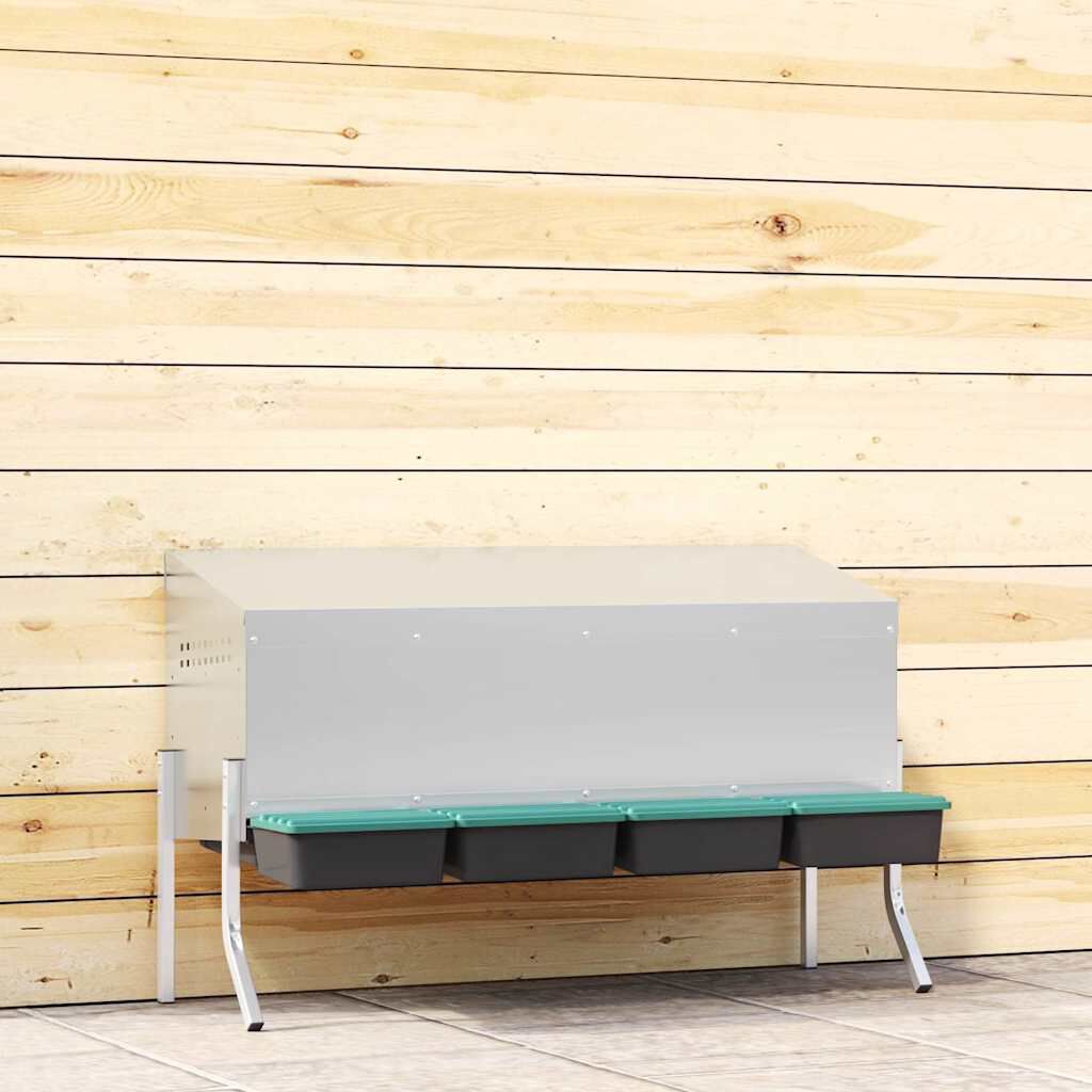 vidaXL Chicken Nest Box 4 Compartments with Galvanized Steel Legs