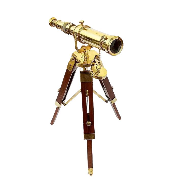 Антикварный Морской Латунный Деревянный Штатив 10-дюймовый Одноствольный Телескоп Подарок