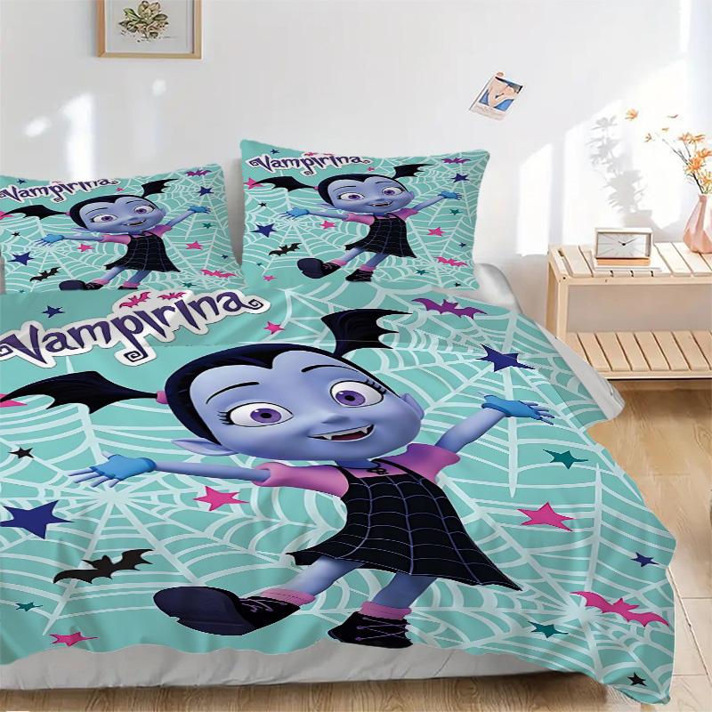 Vampirina Halloween Party Print 3Pcs Bedding Setduvet Cover With 2 Bedropillowcase Home Birthday Gift