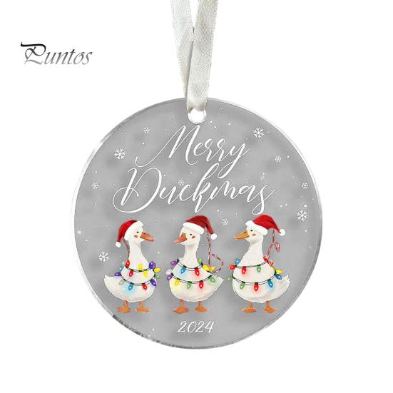 Рождественское украшение в виде животного, 2D, плоское акриловое украшение, мультяшная шапка Санты, подвесное украшение в виде животного для каминной полки рождественской елки