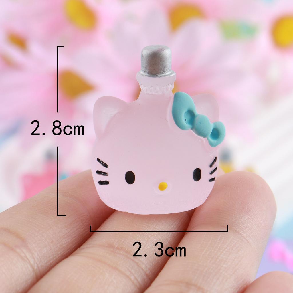 10/50PCS Resin Miniature Cute 3D Matte Luminous Cartoon Small Bottle Handmade DIY Decorative Material