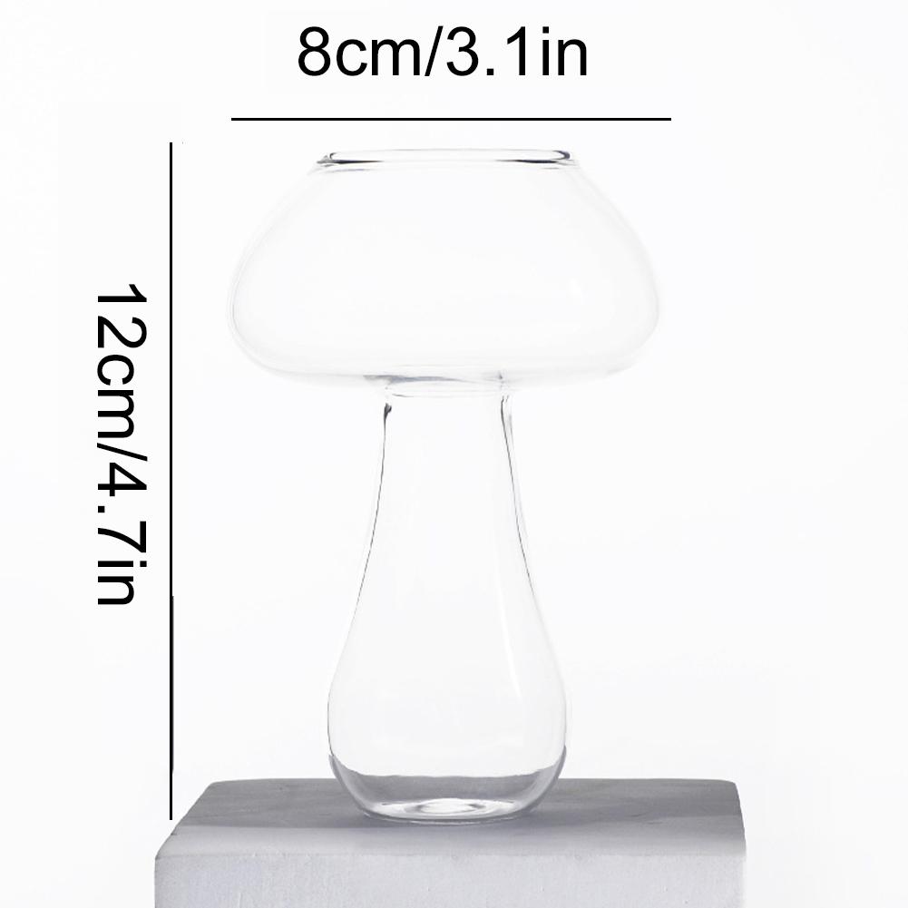 Mushroom Shaped Cocktail Glass Cup Transparent Glass Flower Vase Hydroponic Aromatherapy Bottle Desktop Decoration Ornament