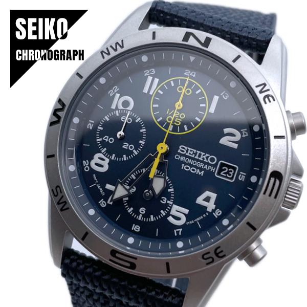 SEIKO Хронограф Японский морской текстильный часы SND379R, механизм, ремешок, мужские, модель