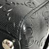 GUCCI 625774 GG embossed logo Bag Tote Bag Shoulder Bag Leather Black