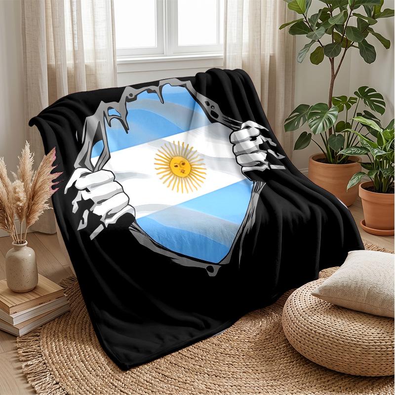 Argentina national football team Theme blanket Soft Flannel Blanket Plush Throw Blanket Cozy Sofa Bed Blanket for Home Decor