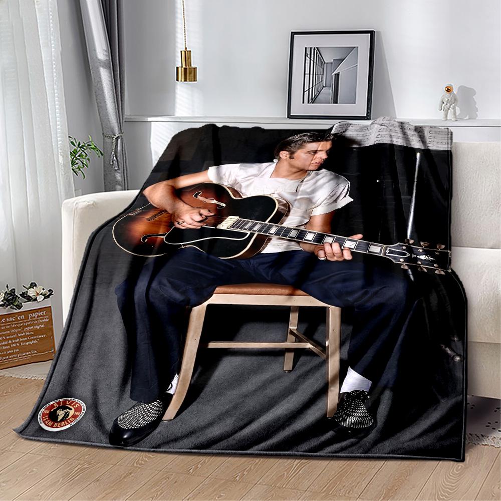 Elvis Presley Fan Quote Blanket Soft Warm Cozy Perfect for Picnics Office Chair Bedding for All Occasions Playful Design