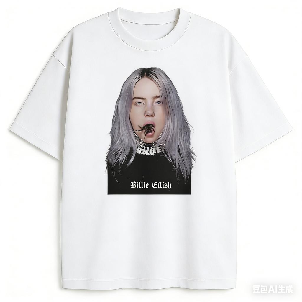 Футболка Billie Eilish с пауком Унисекс и женская Летняя хлопковая Одежда в стиле Y2K Повседневная Мода Круглый вырез Короткий рукав Футболка Уличная мода