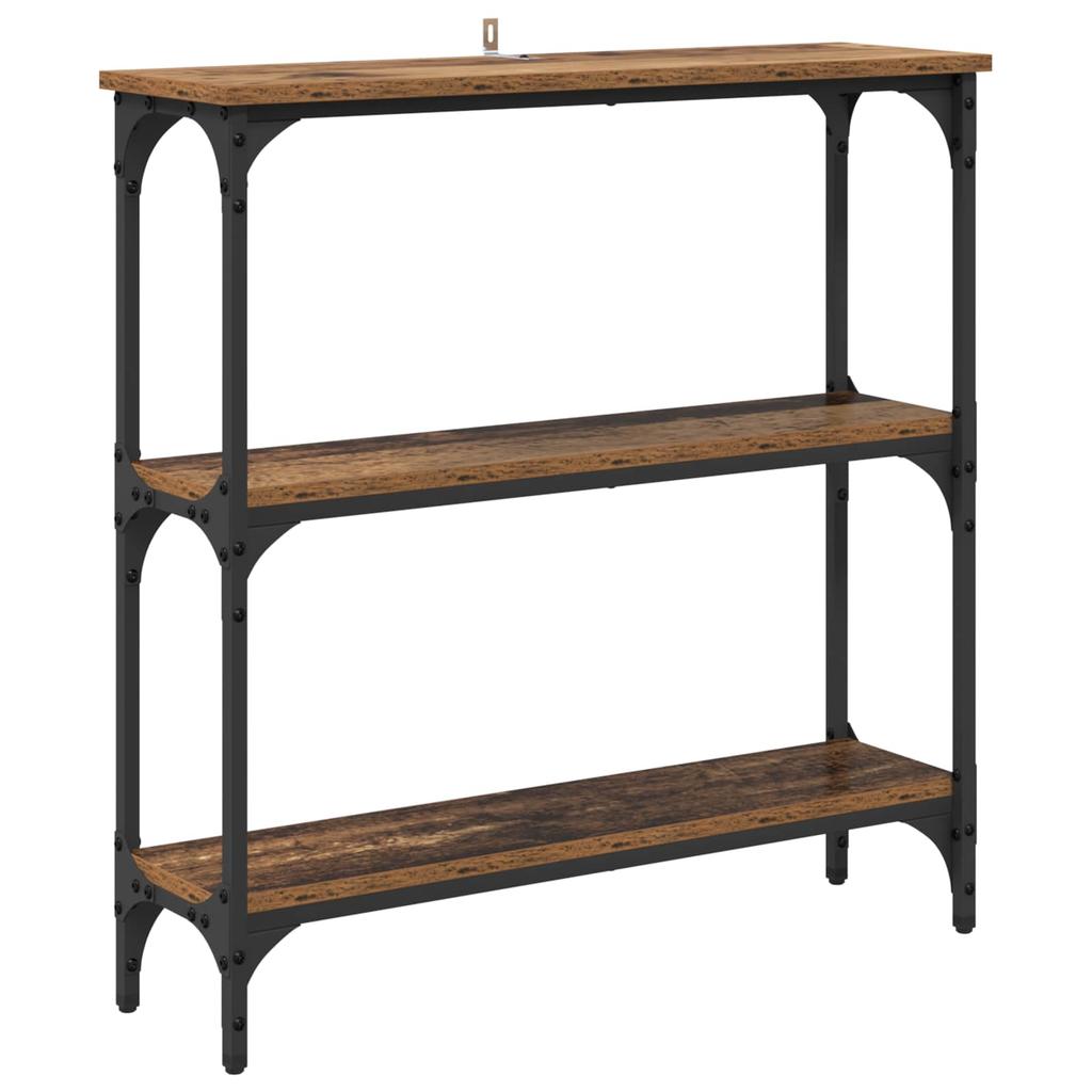Console Table with Shelf Rustic Wood Look 75 x 22.5 x 75 cm Engineered Wood