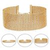 Adjustable Wide Choker Collar Inlay Rhinestone Hip Hop Choker Necklace Jewelry