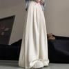 Новые белые молочные брюки палаццо для женщин на лето, новые свободные повседневные костюмные брюки с высокой талией