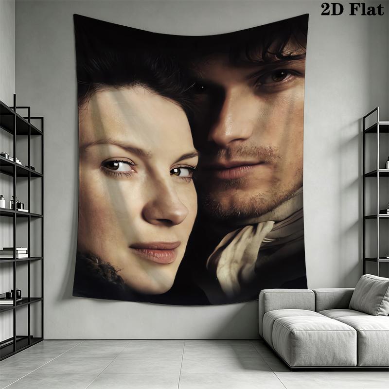 Vibrant Outlander Wall Tapestry Aesthetic Wall Hanging Printed Fabric Blanket Decorative Tapestries for Bedroom Living Room Home Decor