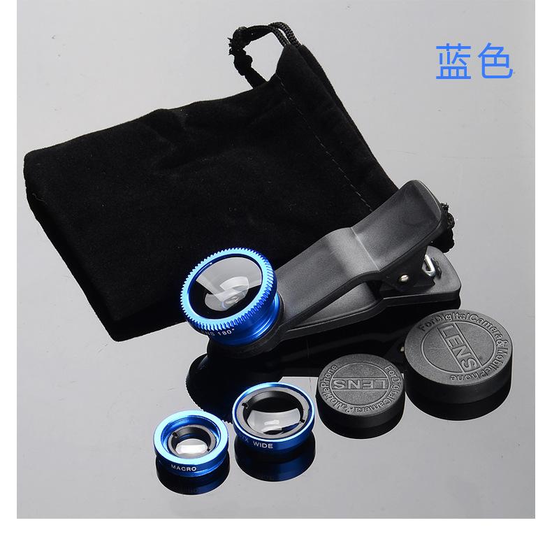 Lens Cover Universal 3 In 1 Clip-On Fishing Eye+Macro+Wide Angle Mobile Phone Lens Camera Kit
