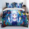 Милый Gawr Gura Hololive Аниме Акула Постельный комплект Пододеяльник Постельный комплект Одеяло Чехол Наволочка Одеяло King Queen Size Мальчики Взрослые