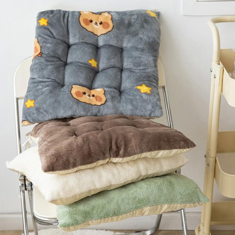 1PC Butt Pad for Home&Office Chair Pad Non-slip Plush Thickened Back Cushion 40x40cm Square Seat Cushion