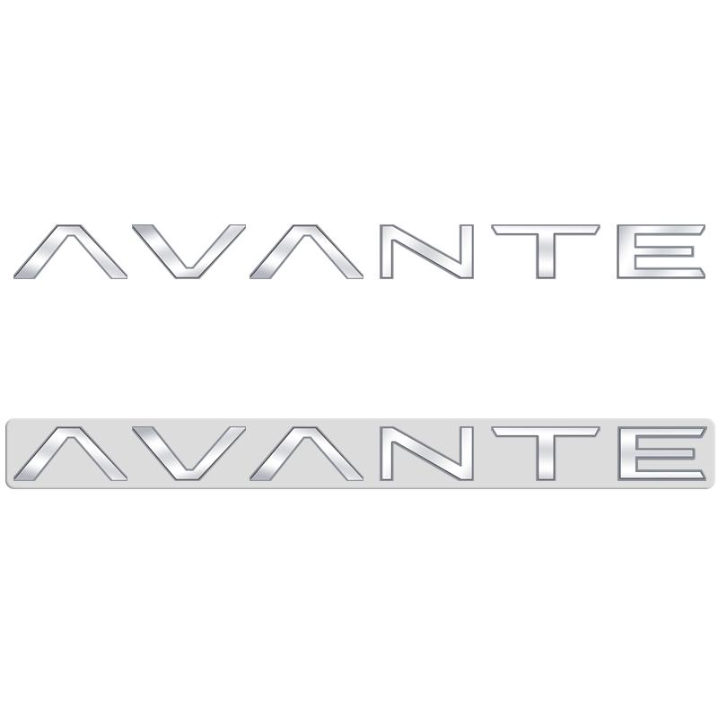 AAWB1 AAPR1 Глянцевый черный совместимый совместимый для AVANTE Металлическая эмблема с буквами 3D наклейки Эмблема багажника Декоративная наклейка Аксессуары для стайлинга автомобиля