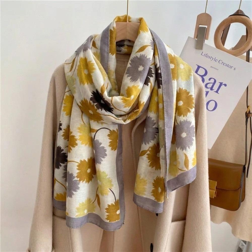 Elegant Sunscreen Foulard Shawl Korean Style Luxury Silk Scarf Fashion Shawl Wrap Female