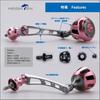 HEIGHTEN 56mm Reel Handle with 32mm Knob for Shimano and Daiwa Spinning Reels, Wheel Series (Gunmetal & Pink) (523)