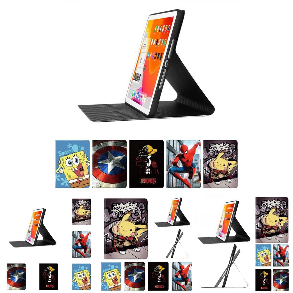 Ultra-thin Smart Ipad Cartoon Case Cover For Kids Pikachu Spiderman Luffy