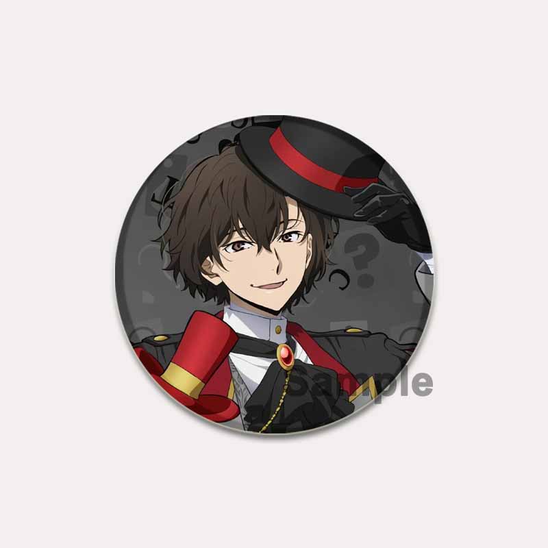32/44/58 мм Булавка Bungo Stray Dogs Круглая мультяшная брошь ручной работы для рюкзака, одежды, аксессуаров, аниме-коллекции, значков, украшений