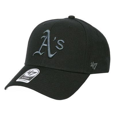 '47 Brand Кепка MLB Oakland Athletics MVP с регулировкой - Черная/Угольная с логотипом, один размер B-MVP18WBV-BKJ