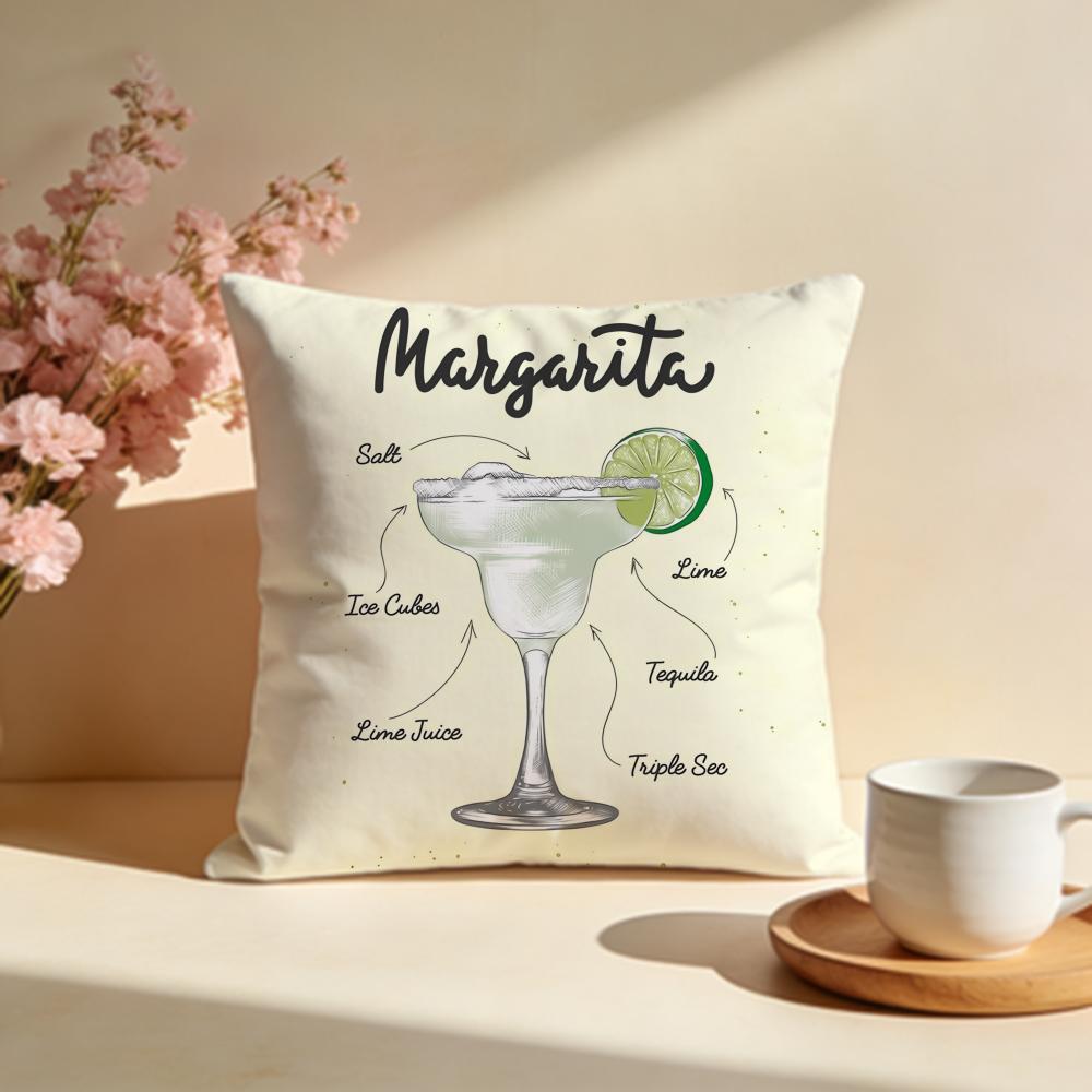 Hot MMargarita Cocktail Arted Cushion Cover Stylish Washable Pillow Cover Ideal for Couch Bedroom Car Decoration