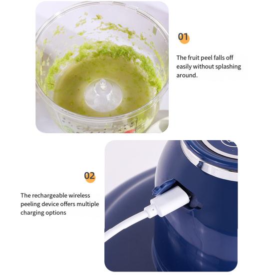 Electric Grape Peeler Machine 50W Brushless Motor Automatic Garlic Peeler Rechargeable Commercial Smart Fruit Peeler for Grapes Cherry Tomatoes