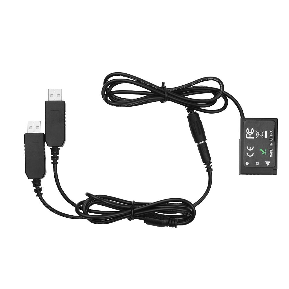 Двойной USB-адаптер питания, сменный адаптер постоянного тока DR-E17, фиктивный аккумулятор для Canon 77D 200D