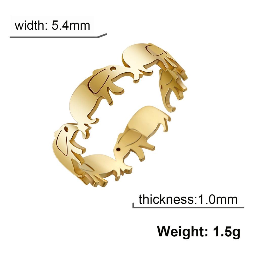 Cazador Animal Elephant Open Rings for Women Cute Finger Rings Stainless Steel Jewelry 2026 Party Birthday Wedding Friends Gift
