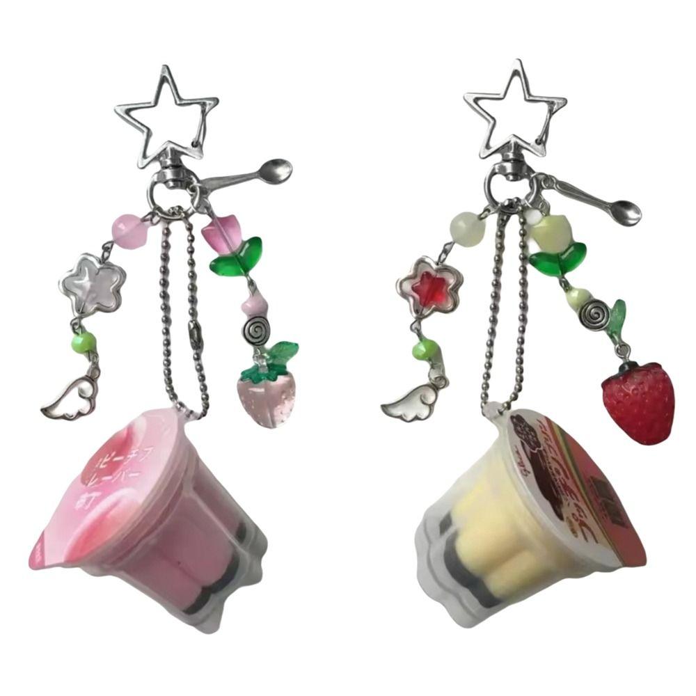 Retro Aesthetic Japanese Pudding Keychain Punk Stars Boho Keychain  Cosplay Accessory