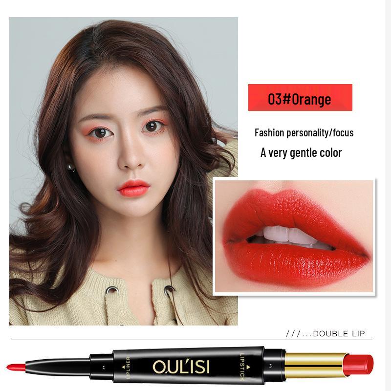 Водостойкая матовая помада и блеск, двусторонний карандаш для губ для женщин
