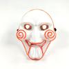 LED Light Up Chainsaw Crying Mask Carnival Halloween Dance Cosplay Jigsaw Killer Disguise Mask Glowing Movie Major Creepy Mask