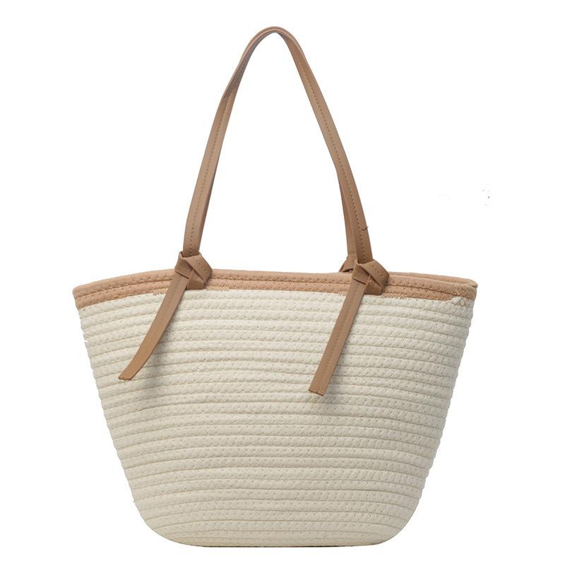Woven Straw Bag Bag Large Capacity 2025 Spring New Versatile Single Shoulder Premium Texture Commuter Beach Tote Bag