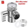 Two Way Water Tap Connector for Toilet Bidet Shower Kitchen Faucet Adapter Bathroom Sink Splitter Diverter Valve Faucet Kitchen Accessories