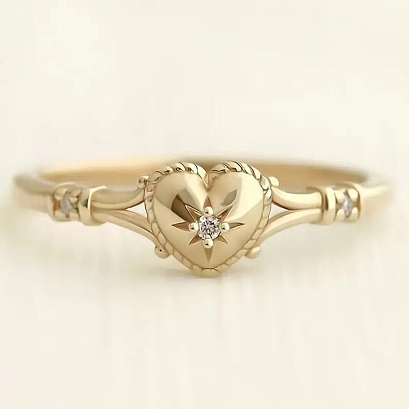 Huitan Модные женские кольца золотого цвета с дизайном сердечек, инкрустированные сверкающим кубическим цирконием, для свадебной вечеринки, помолвки, аксессуары, подарок