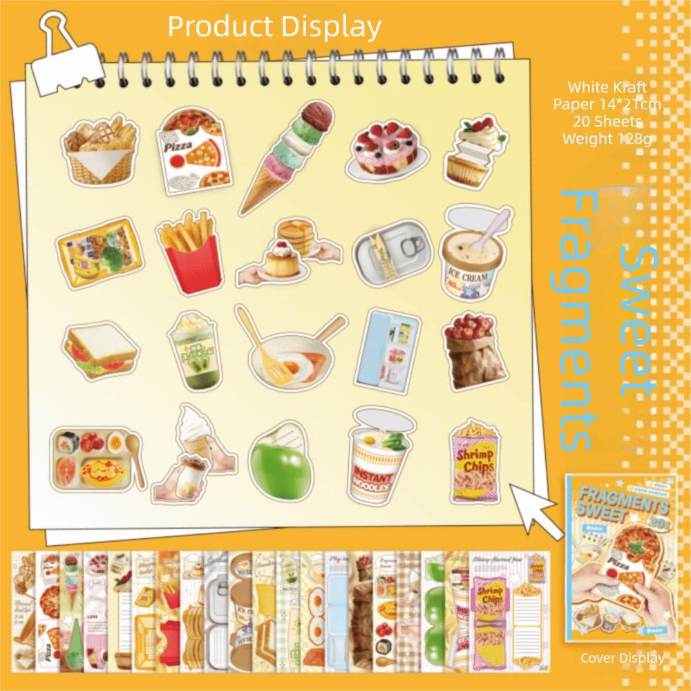 20 Sheets Multicolor Mechanism Material Book Fragments Daily Paper Scrapbook Hand Craft DIY Accessories Craft Supplies