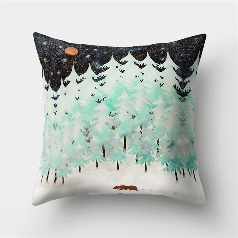 Чехол для подушки с милым животным, собакой, оленем, медведем, домашний диван, декоративная подушка для спальни, наволочка