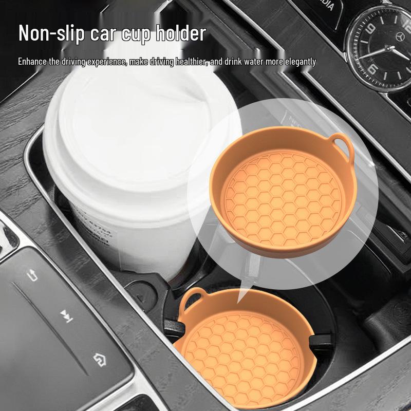 Round Anti-Slip Silicone Car Coaster Mat