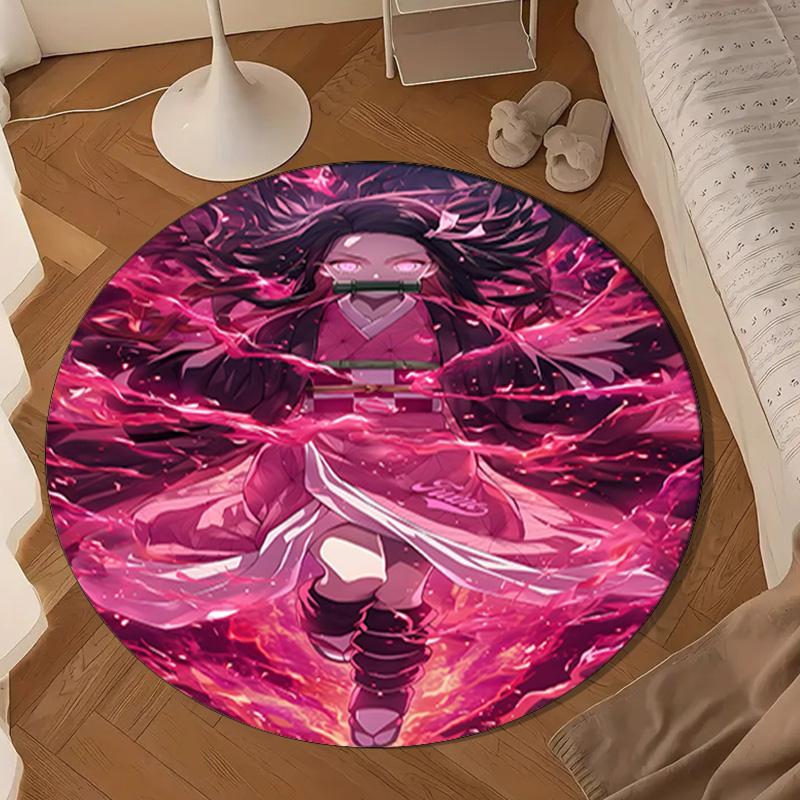 Ghost Slayer's Night Round mat Home Decor, Chair rug For livingroom,Bedroom, doormat home decor Birthday Gift Christmas Gifts