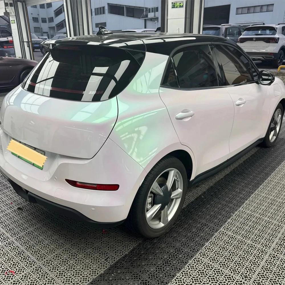 Автомобильная наклейка Глянцевая Белая Аврора Авто Виниловая Пленка для Обертывания Пленка Винил Изменяющая Цвет ПВХ ПЭТ Без Пузырей Авто Аксессуары Авто Наклейки