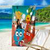 proof beach towel with a The Amazing World of Gumball pattern - soft,absorbent,quick-drying,machine washable - perfect for swimming,camping,bathing