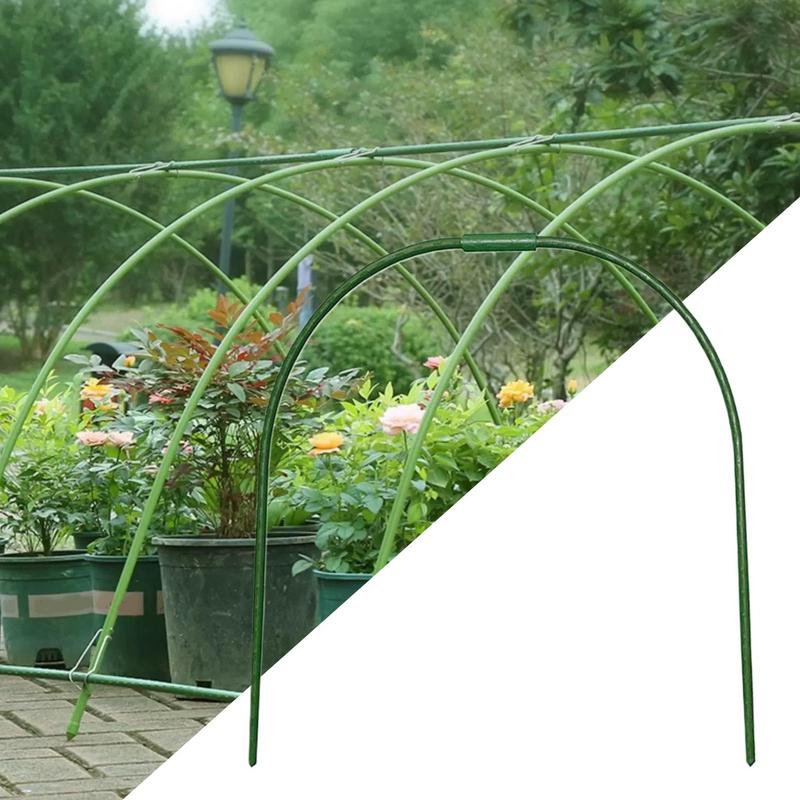 Greenhouse Hoops Frame Tunnel Kit 10pcs Hoops for Garden Netting Rust-Proof Coating Plant Support Stakes for Frost Protection