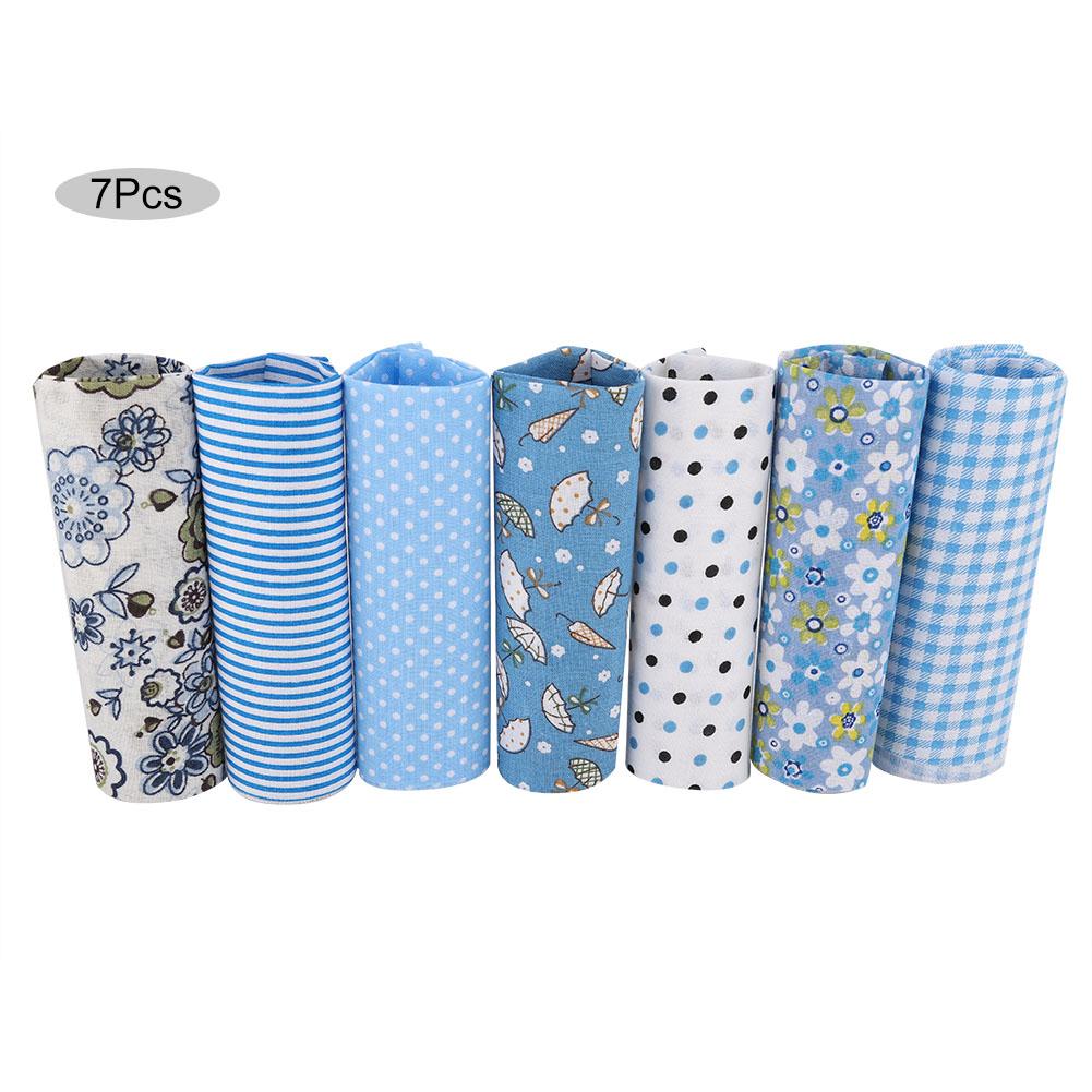 7 шт. Синие цветы хлопчатобумажная ткань квадраты стеганые швейные предварительно вырезанные листы для рукоделия пэчворк(S)