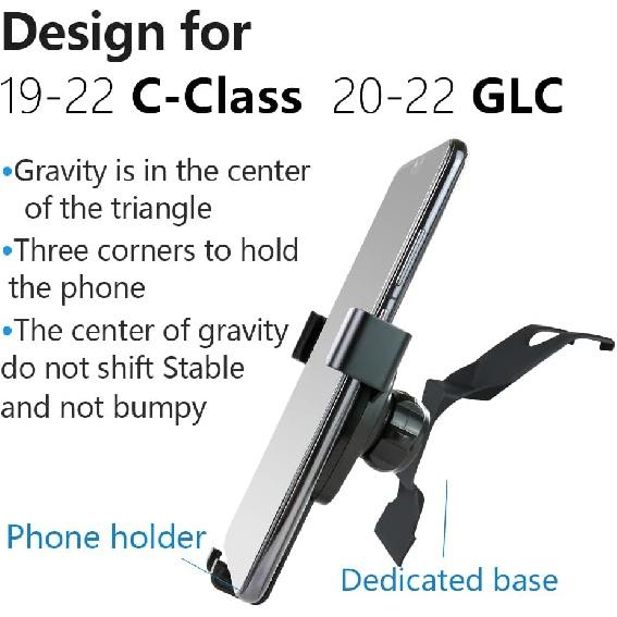 Автомобильный держатель для телефона для Mercedes 2019-2021 Benz C Class c260 c200 c300 GLC Class 2020-2022 GLC260 GLC300 Автоаксессуары Навигационный кронштейн Интерьер