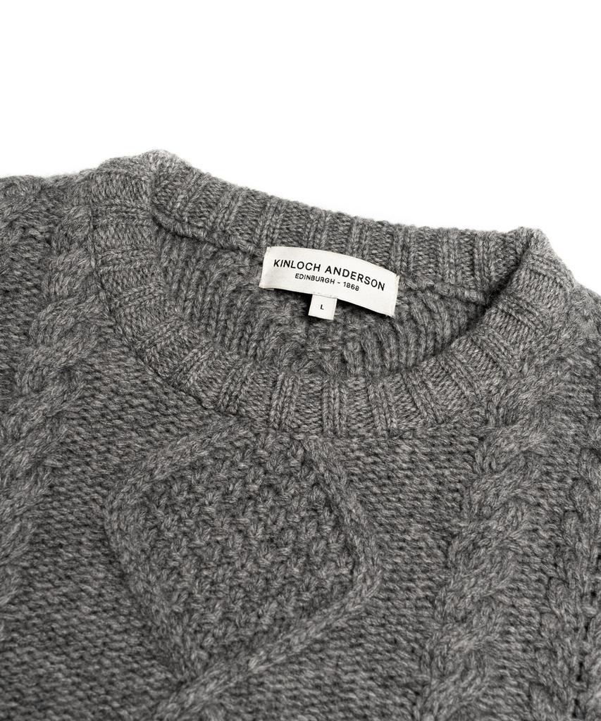 Edeunbeoleokeulleob Aran Crew-Neck Sweater (Grey)