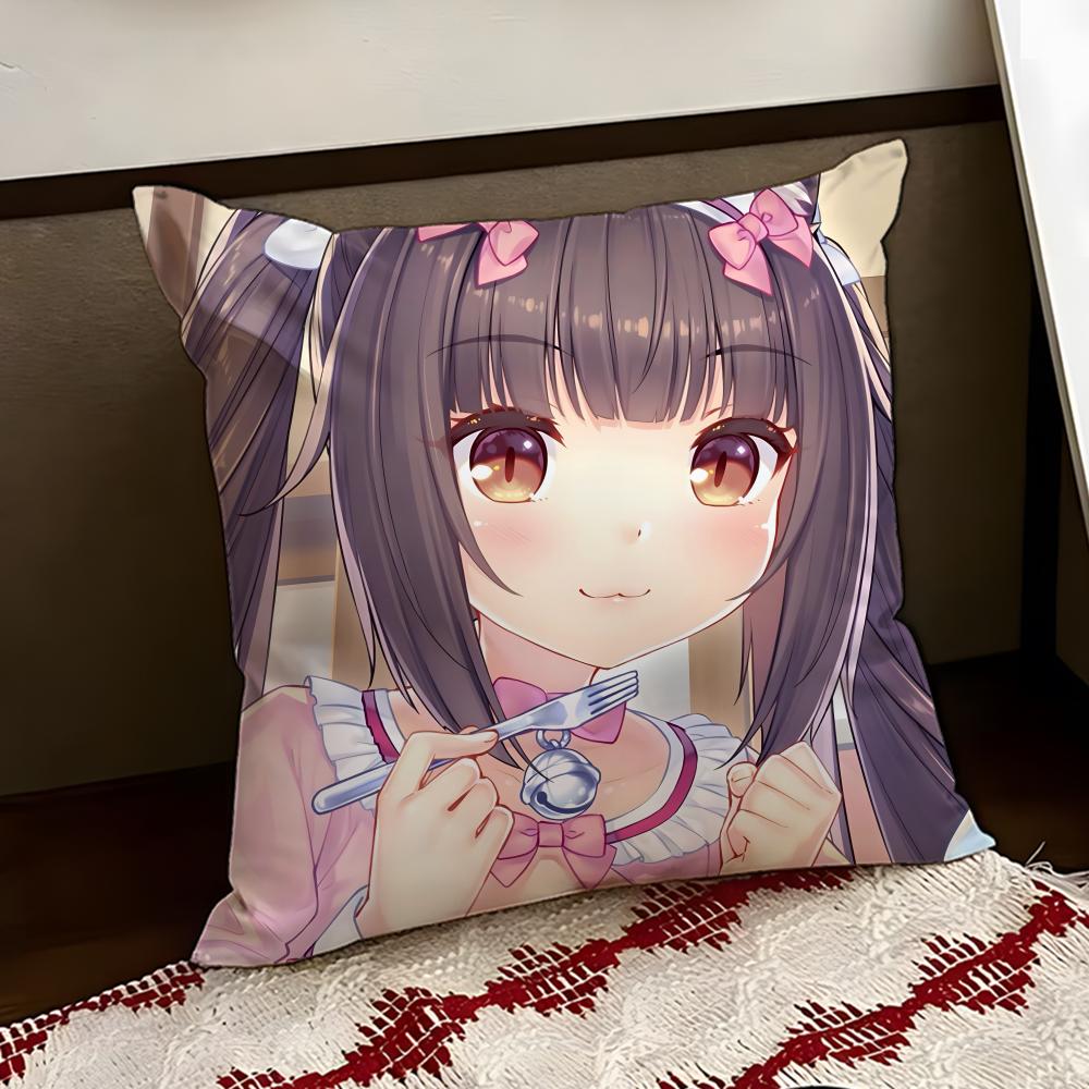 Аниме NNekopara Наволочка Двусторонняя Мягкая Прочная Наволочка для Подушки Дом Автомобиль Многоцелевое Использование для Ежедневного Комфорта