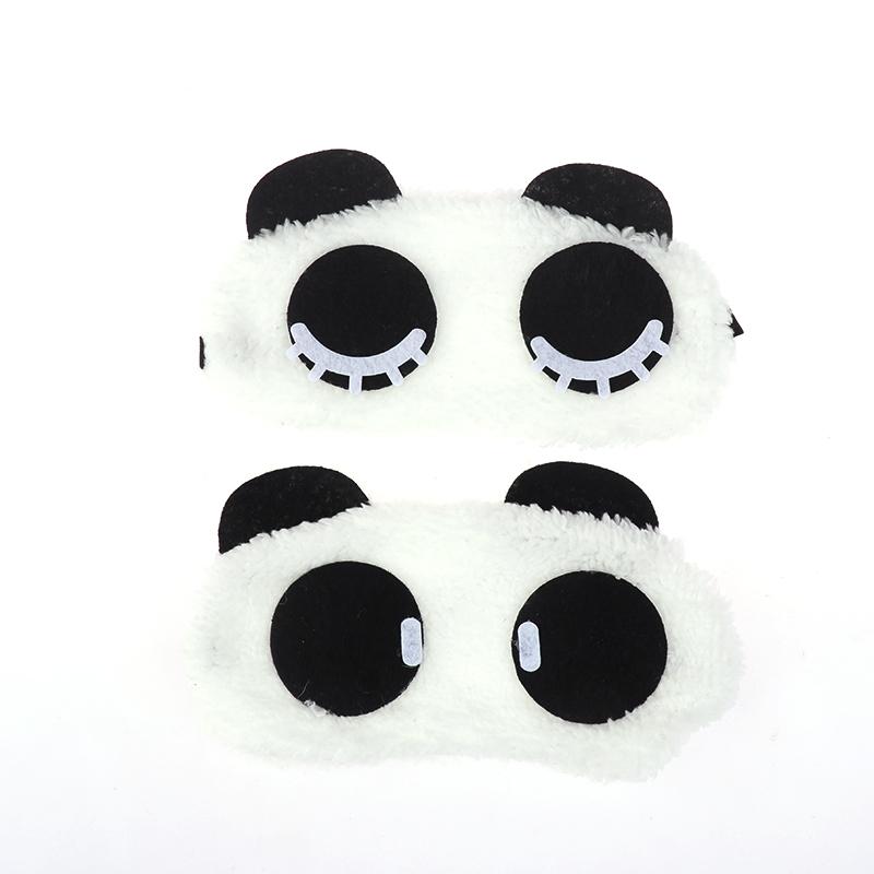 Cute Design Accessories Plush Panda Face Eye Mask Travel Sleeping Soft Eyeshade Portable Sleeping Cover